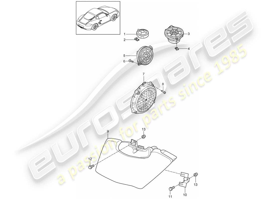 a part diagram from the porsche cayman parts catalogue