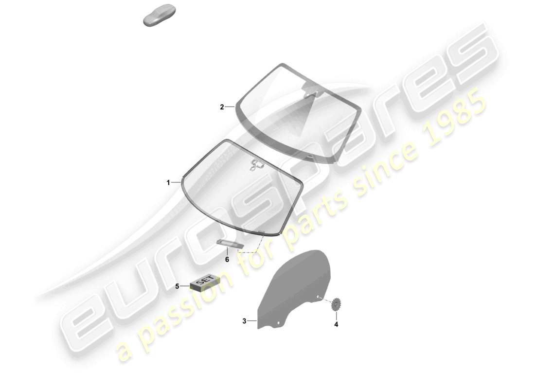 a part diagram from the porsche 2020 (718 boxster spyder) parts catalogue