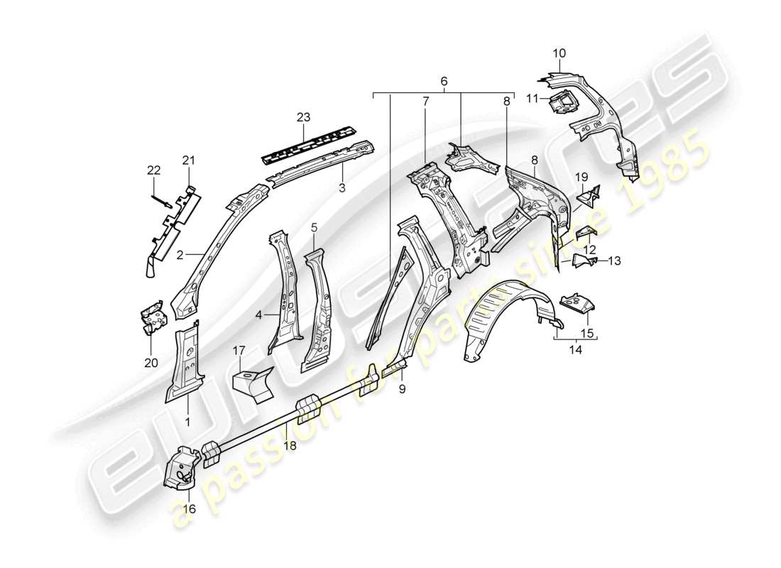 a part diagram from the porsche cayenne parts catalogue