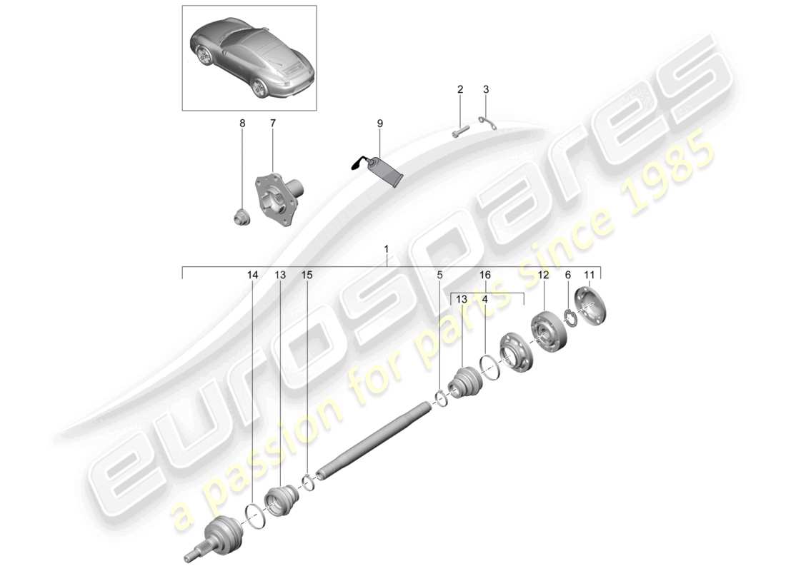 a part diagram from the porsche 2015 (991-1) parts catalogue