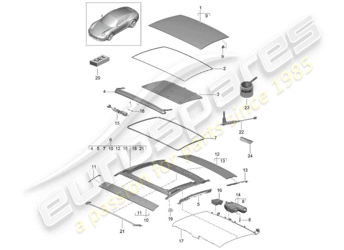 a part diagram from the porsche 2012 (991-1) parts catalogue