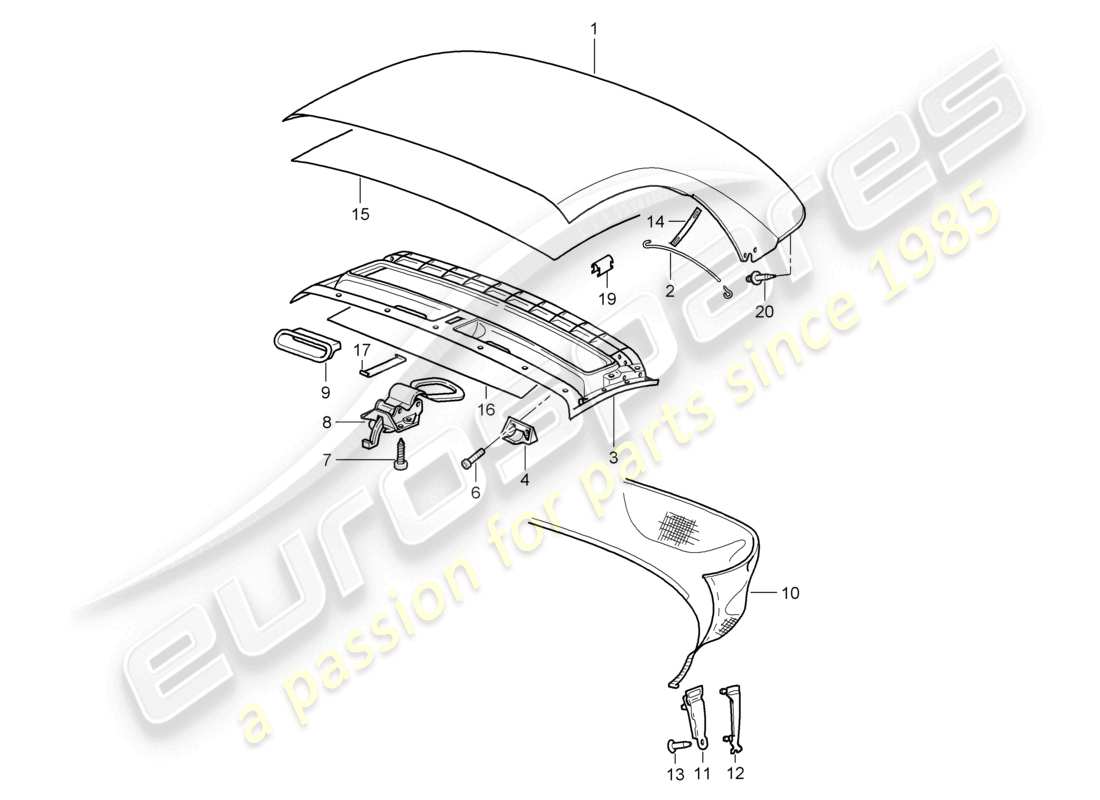 a part diagram from the porsche 1998 (986 boxster) parts catalogue