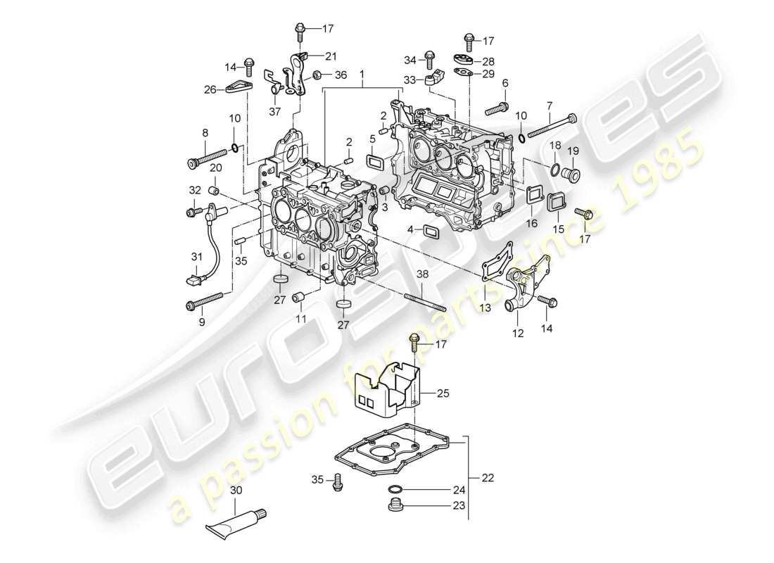 a part diagram from the porsche 2008 (987 cayman) parts catalogue