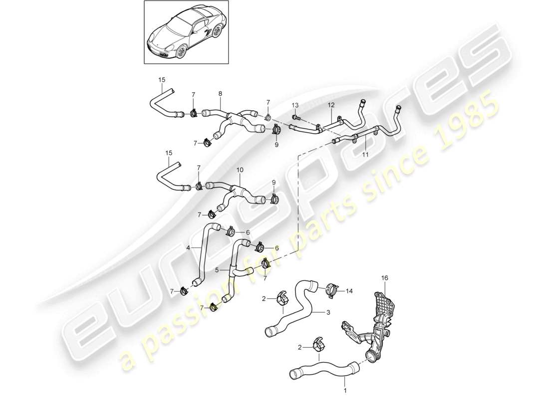 a part diagram from the porsche 2008 (987 cayman) parts catalogue
