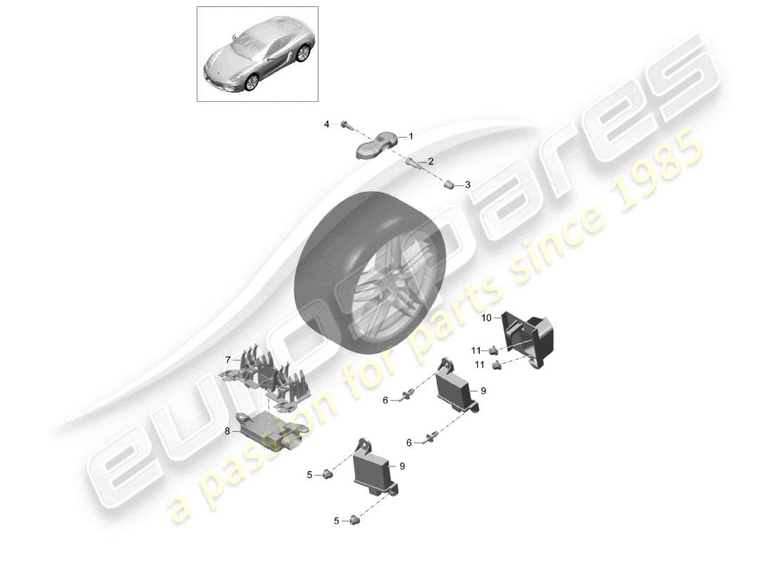 a part diagram from the porsche 2014 (981 cayman) parts catalogue