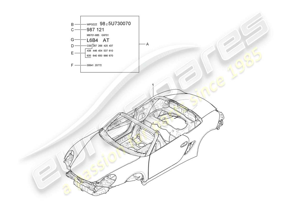 a part diagram from the porsche boxster parts catalogue