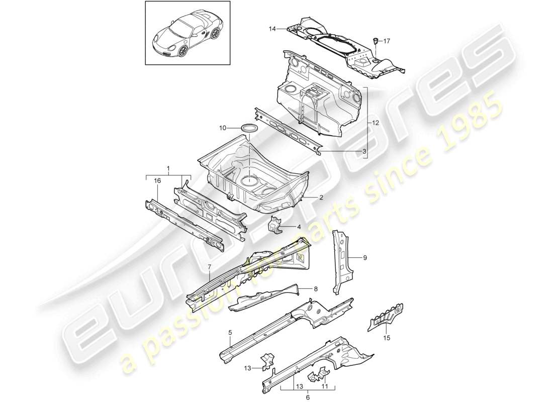 a part diagram from the porsche 2010 (987 boxster) parts catalogue