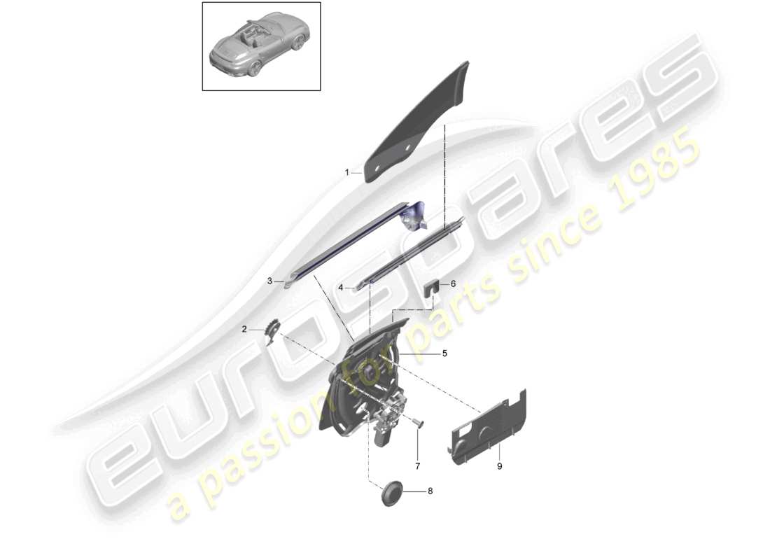 a part diagram from the porsche 2016 (991-1 turbo) parts catalogue