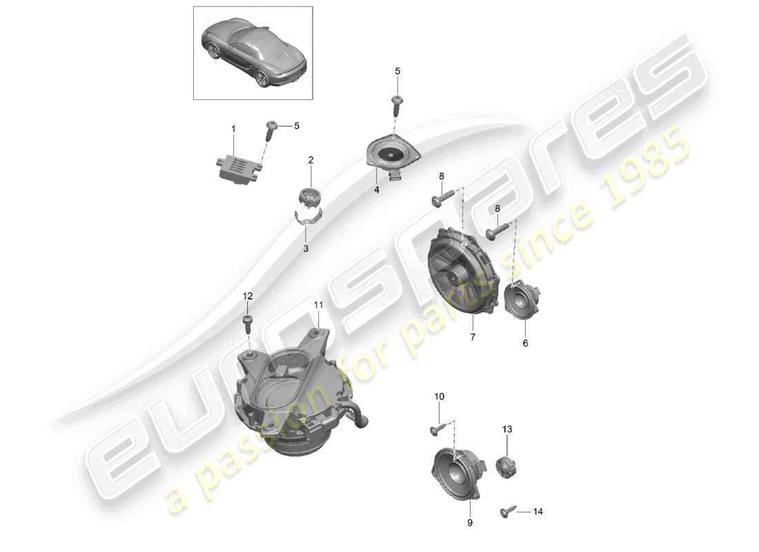 a part diagram from the porsche 2016 (981 boxster) parts catalogue