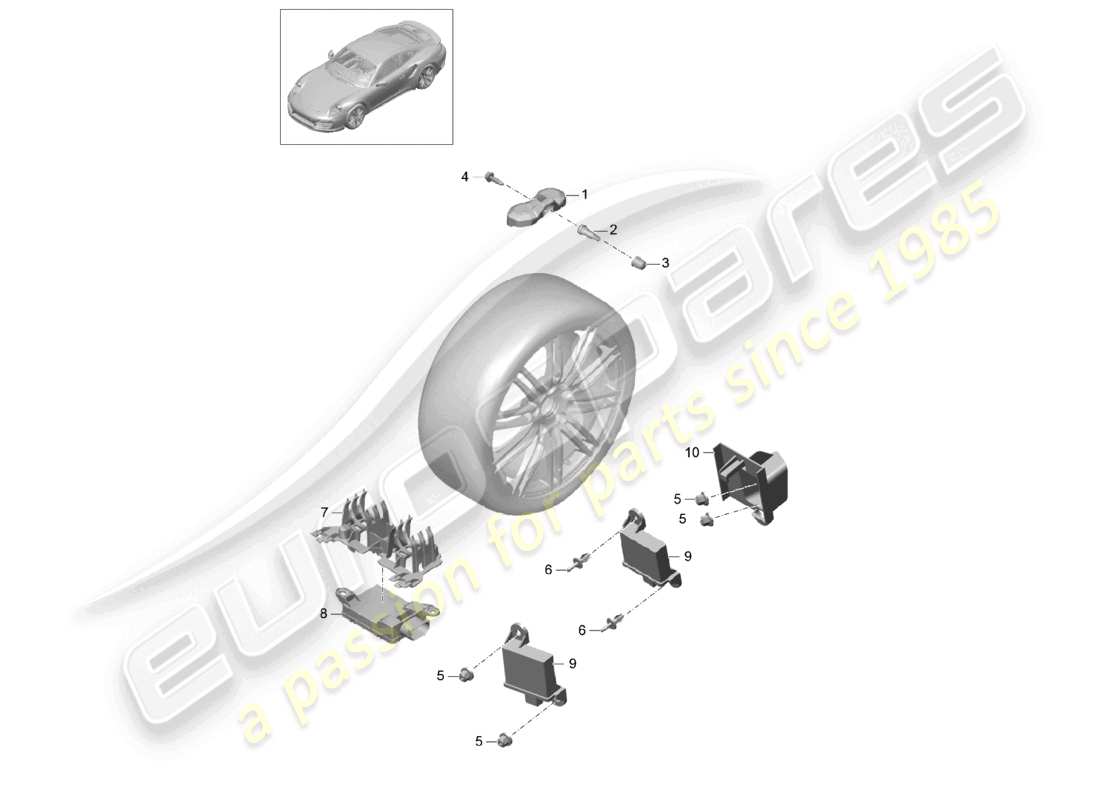 VIEW PARTS DIAGRAMS FROM THE PORSCHE 991 PARTS CATALOGUE a part diagram from the porsche 991 parts catalogue