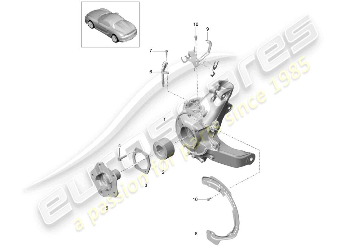 a part diagram from the porsche 2016 (981 boxster spyder) parts catalogue