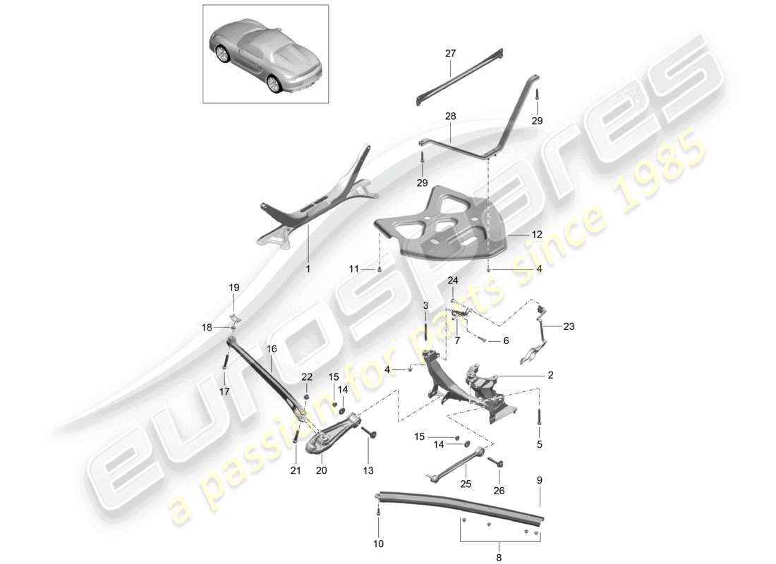 a part diagram from the porsche boxster parts catalogue