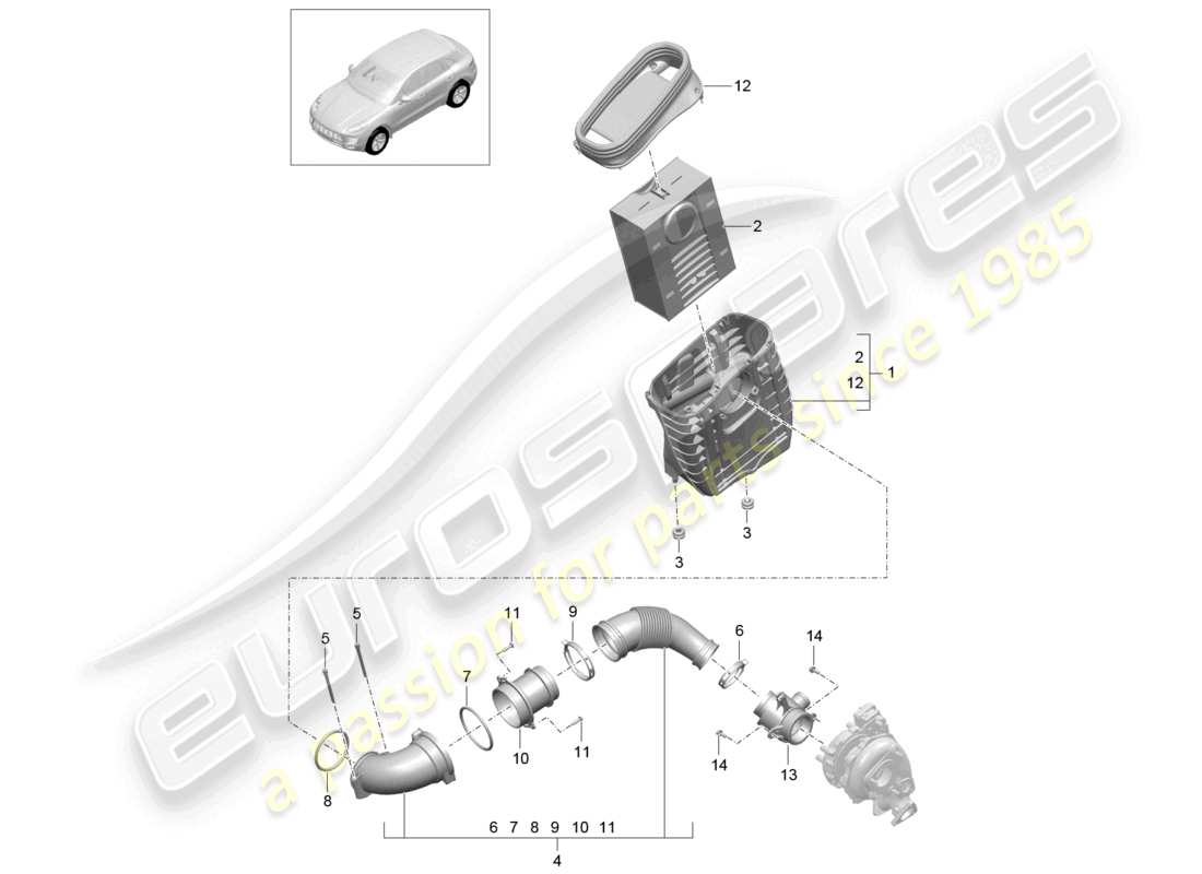a part diagram from the porsche 2017 (macan) parts catalogue