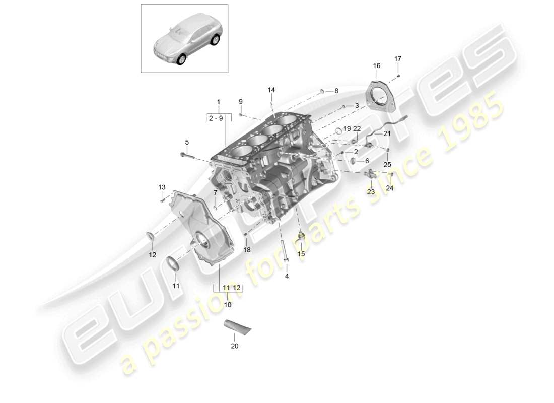 a part diagram from the porsche 2017 (macan) parts catalogue