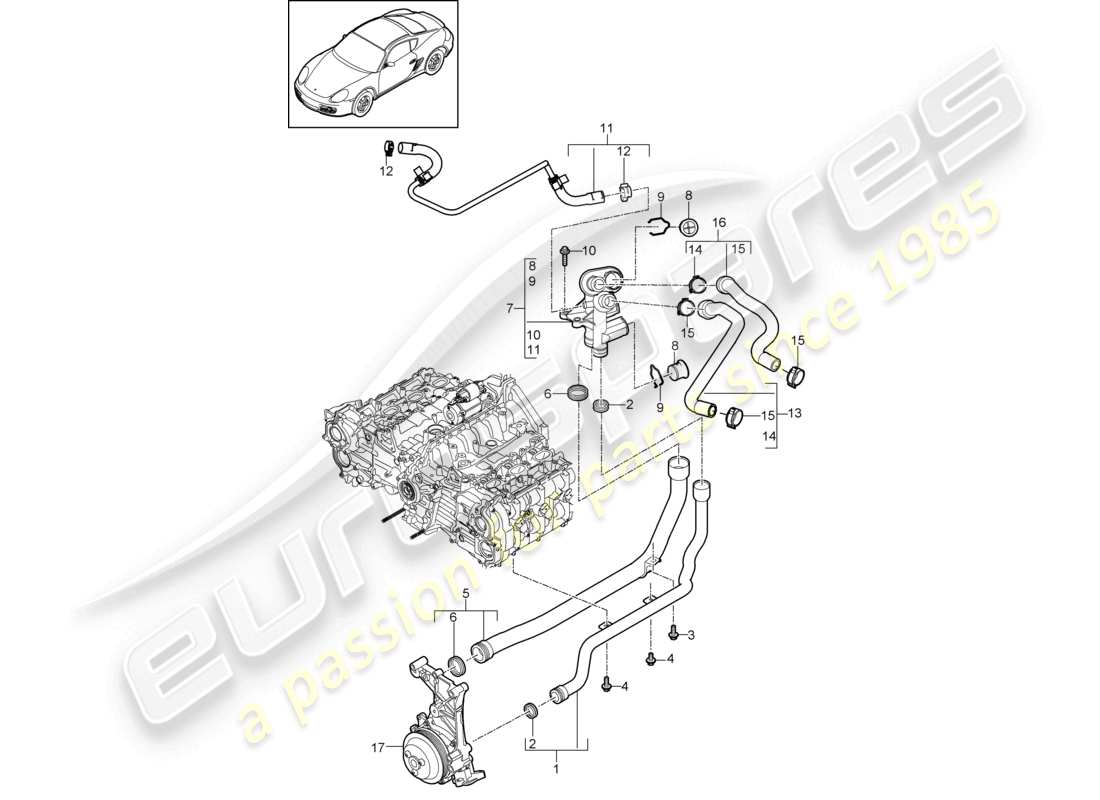 a part diagram from the porsche 2012 (987 cayman) parts catalogue