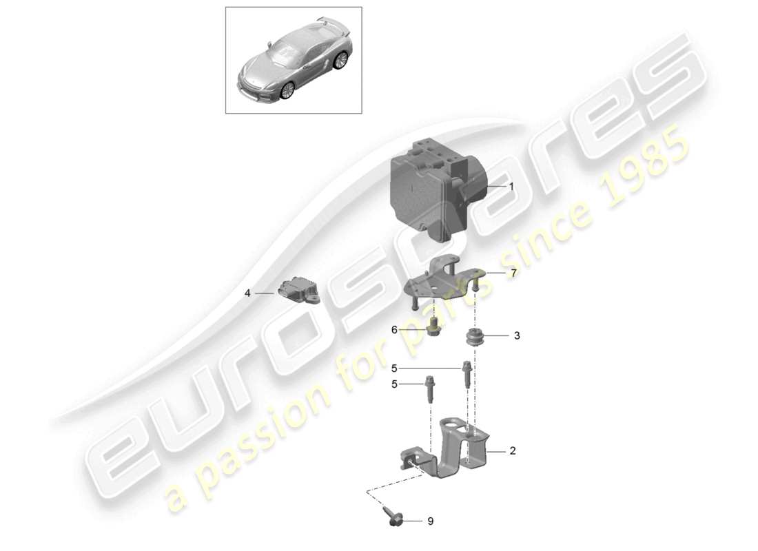 a part diagram from the porsche 2016 (981 cayman gt4) parts catalogue