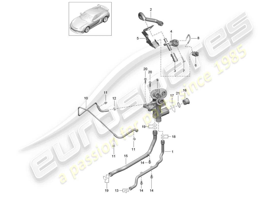 a part diagram from the porsche cayman parts catalogue
