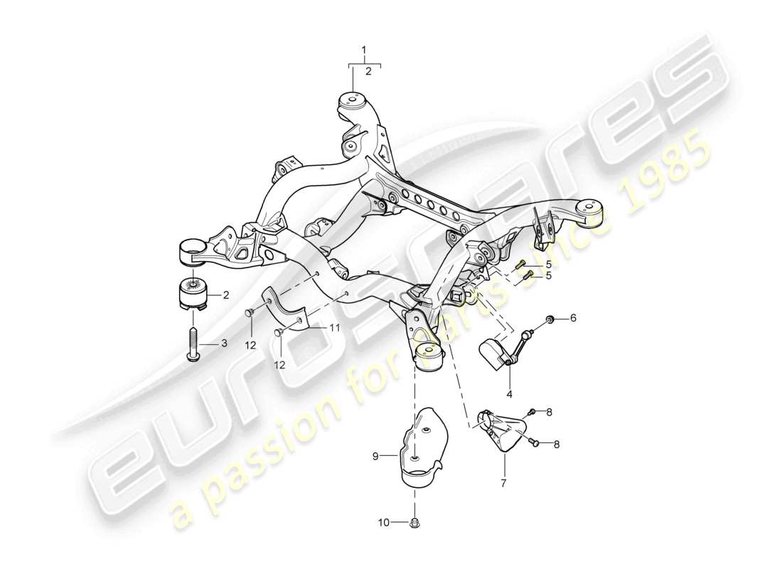 a part diagram from the porsche 2010 (cayenne e1 9pa) parts catalogue