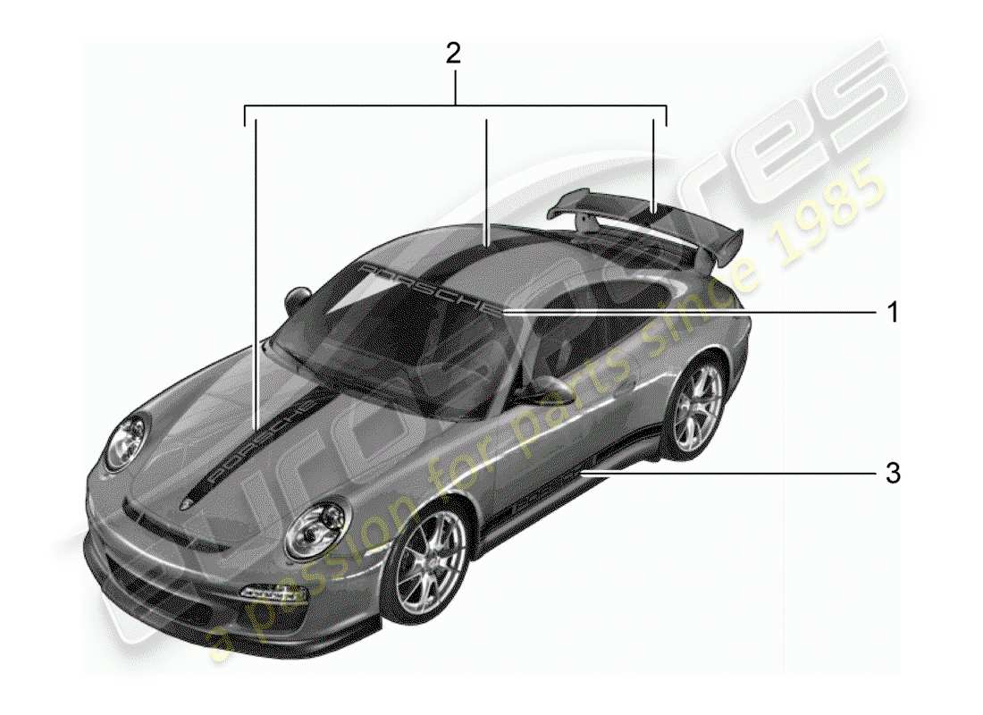 VIEW PARTS DIAGRAMS FROM THE PORSCHE ACCESSORIES AND TEQUIPMENT PARTS CATALOGUE a part diagram from the porsche accessories and tequipment parts catalogue