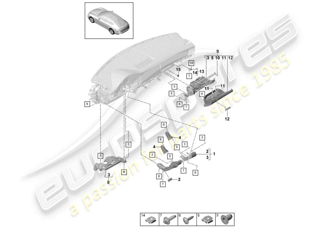 a part diagram from the porsche panamera parts catalogue