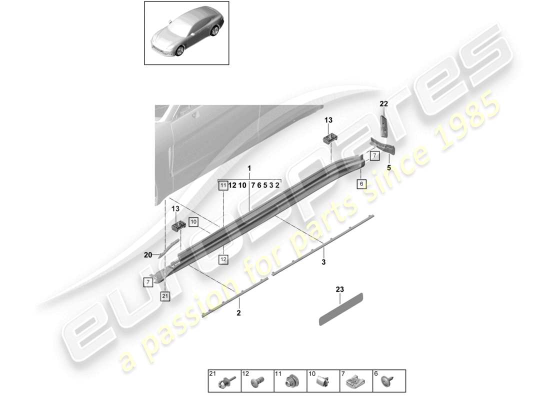 a part diagram from the porsche 2019 (panamera 971-1) parts catalogue