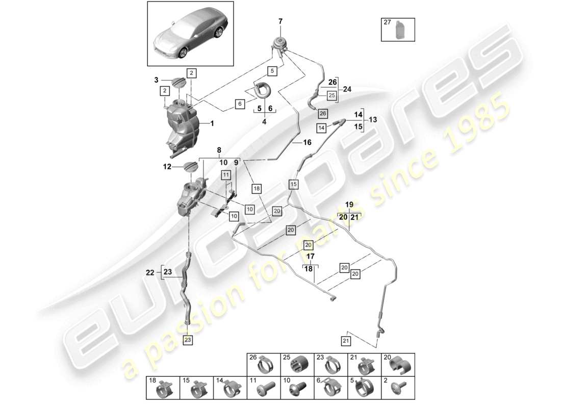 a part diagram from the porsche 2019 (panamera 971-1) parts catalogue