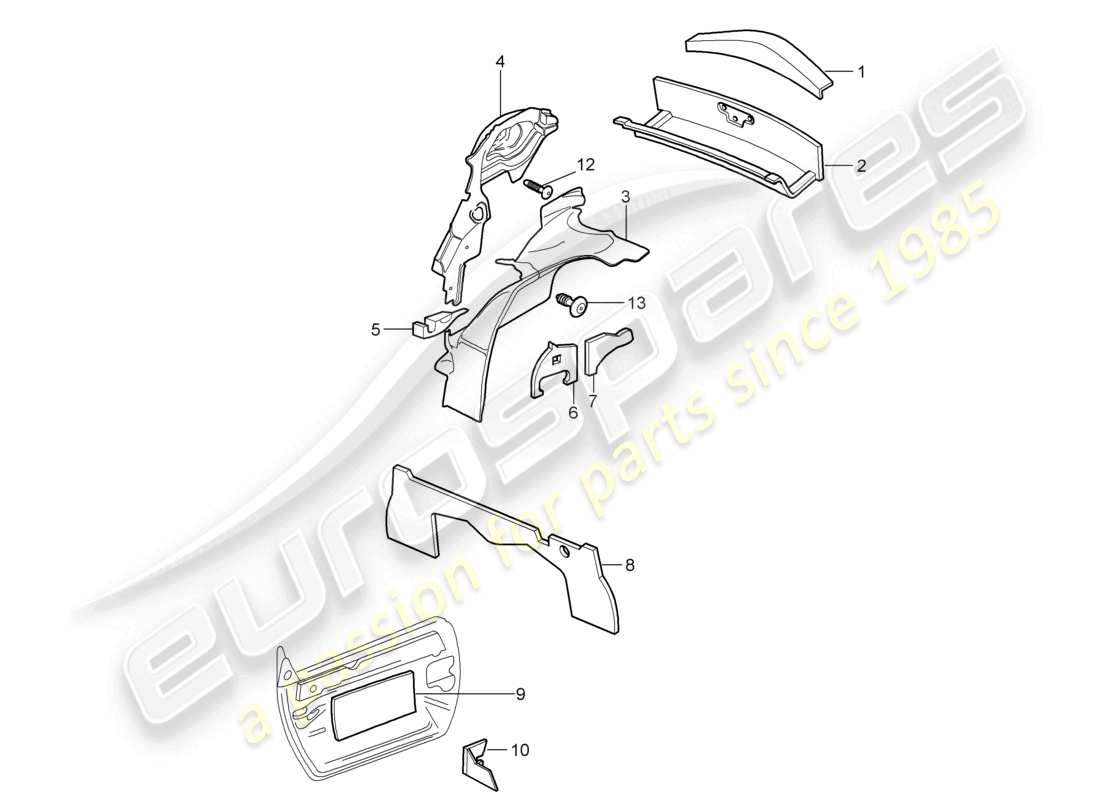 a part diagram from the porsche 2000 (986 boxster) parts catalogue