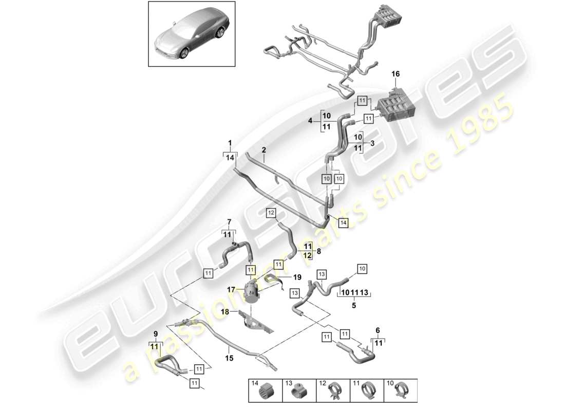 VIEW PARTS DIAGRAMS FROM THE PORSCHE PANAMERA PARTS CATALOGUE a part diagram from the porsche panamera parts catalogue