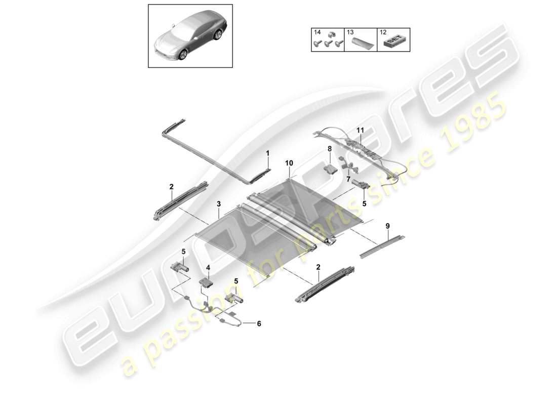 a part diagram from the porsche 2020 (panamera 971-1) parts catalogue
