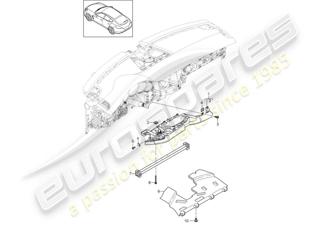 a part diagram from the porsche 2016 (panamera 970) parts catalogue