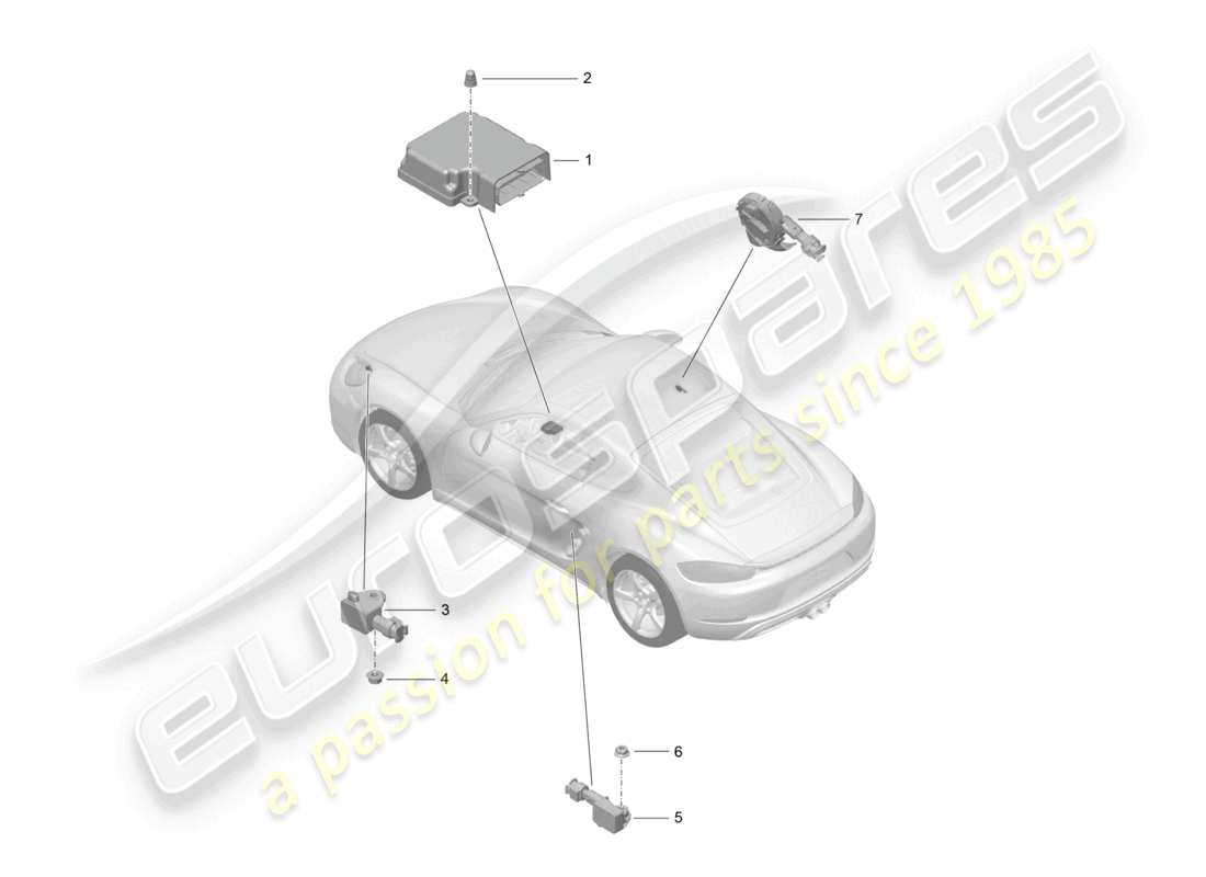 a part diagram from the porsche 2018 (718 cayman) parts catalogue