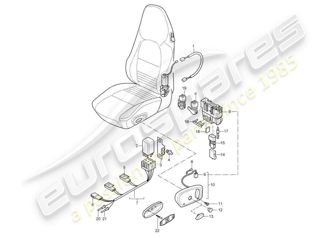 a part diagram from the porsche 2000 (986 boxster) parts catalogue