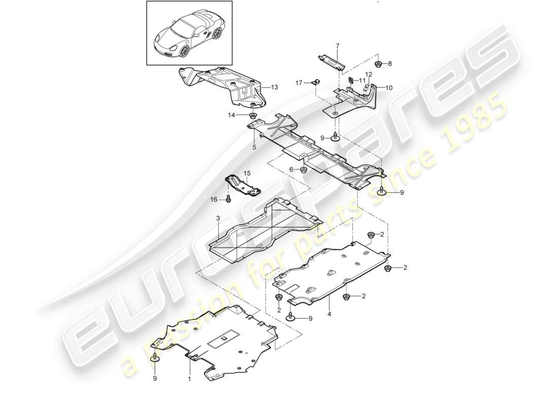 a part diagram from the porsche 2012 (987 boxster) parts catalogue