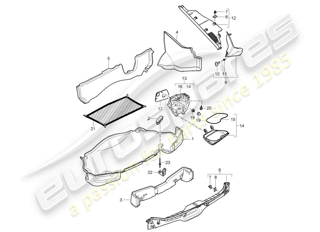 a part diagram from the porsche cayman parts catalogue
