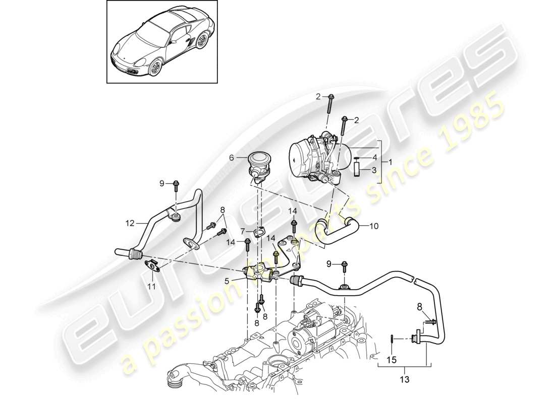 a part diagram from the porsche 2009 (987 cayman) parts catalogue