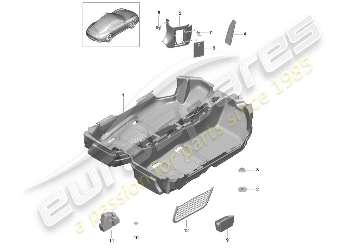 a part diagram from the porsche 991 parts catalogue