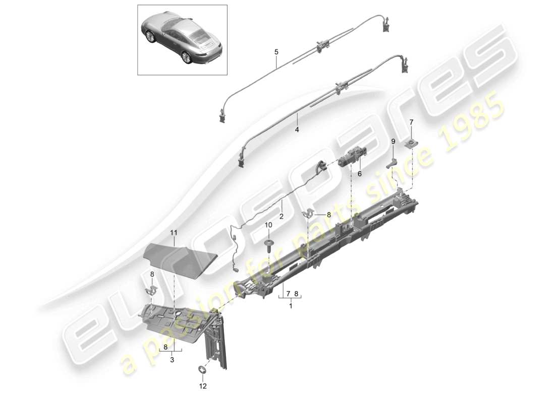 a part diagram from the porsche 991 parts catalogue