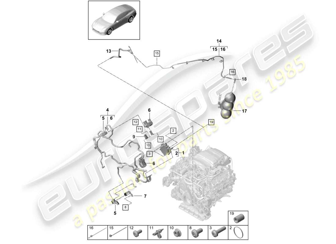 a part diagram from the porsche 2017 (panamera 971-1) parts catalogue