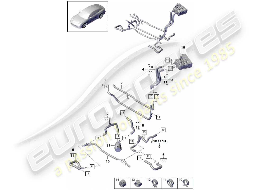 a part diagram from the porsche 2017 (panamera 971-1) parts catalogue