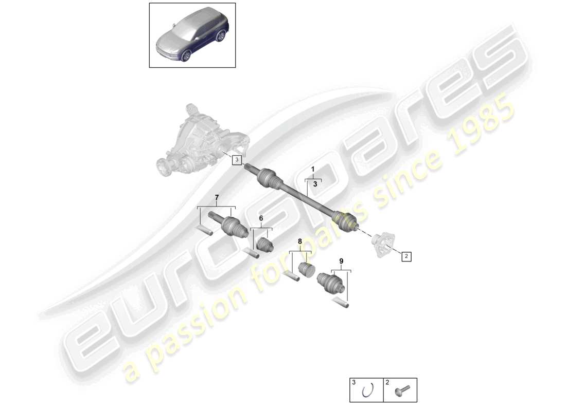 a part diagram from the porsche 2018 (cayenne e3 9ya/9yb) parts catalogue