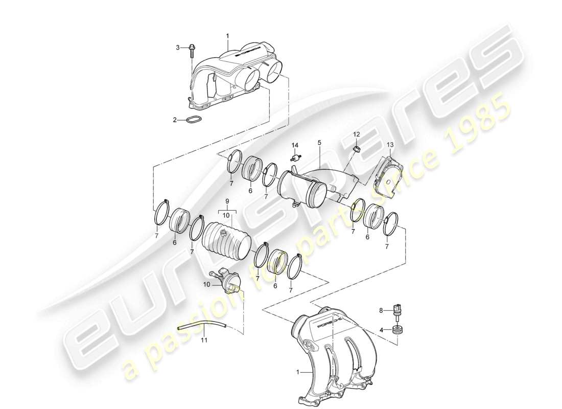 a part diagram from the porsche cayman parts catalogue