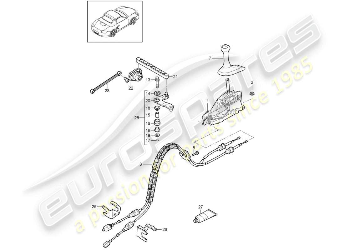 a part diagram from the porsche 2012 (987 boxster) parts catalogue
