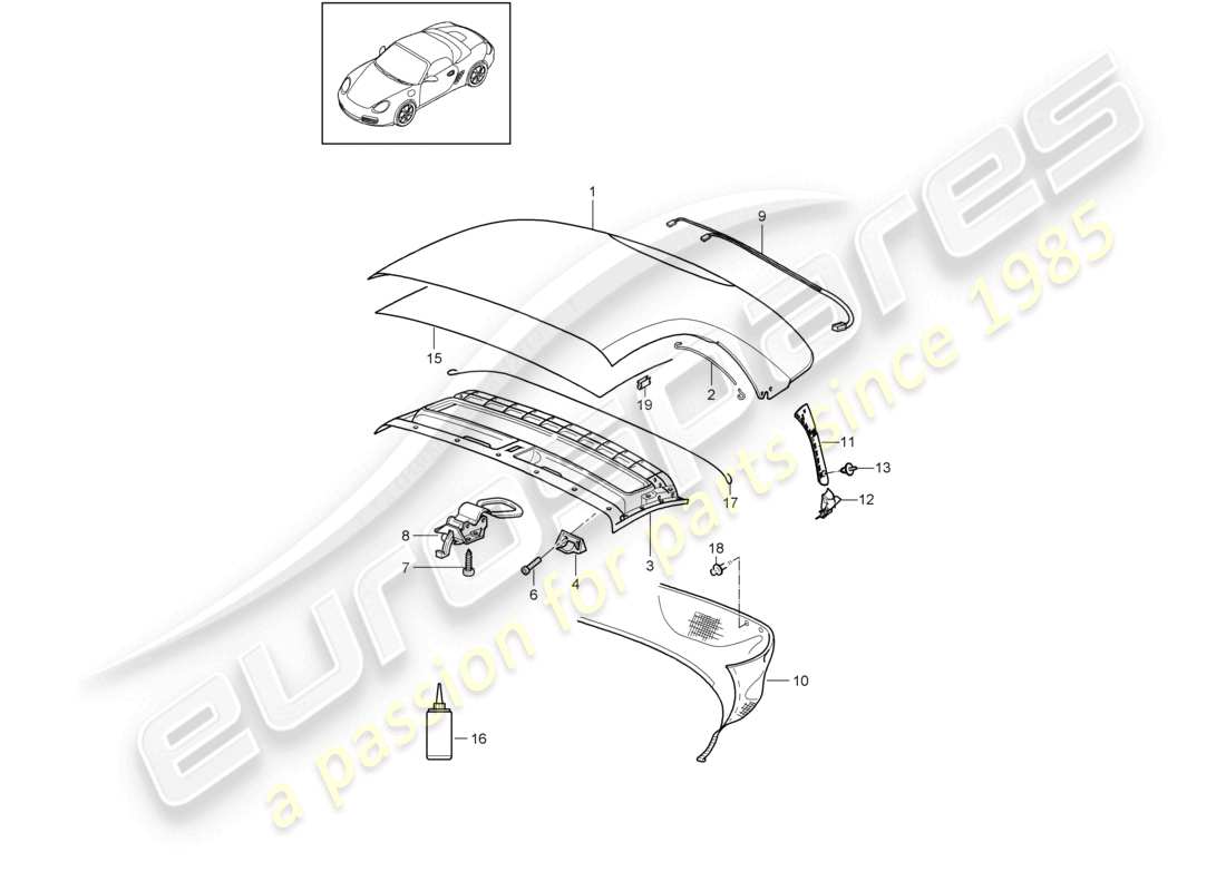 a part diagram from the porsche boxster parts catalogue