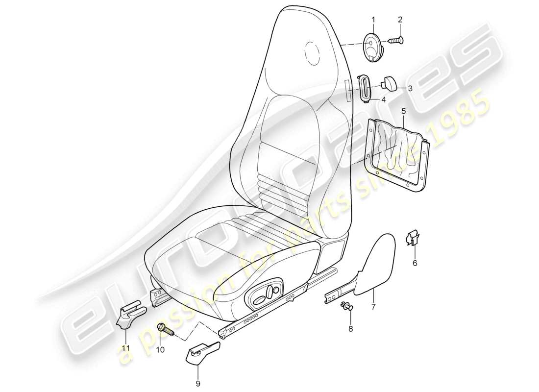 a part diagram from the porsche 1998 (986 boxster) parts catalogue