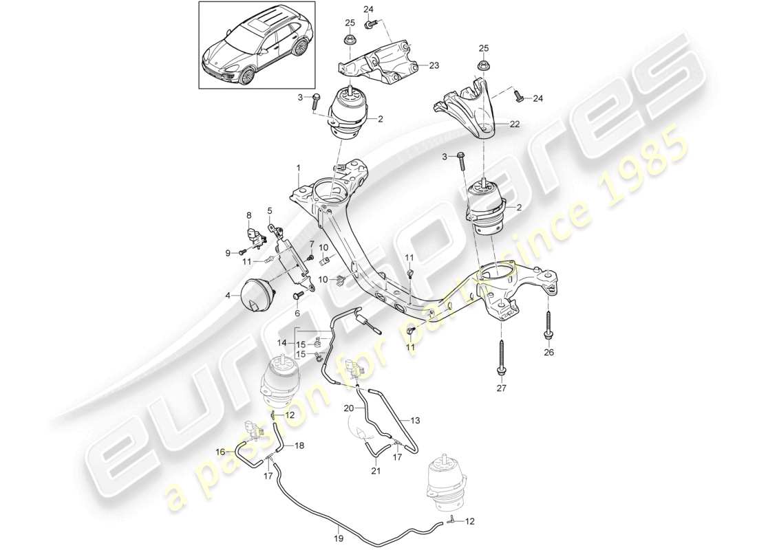 a part diagram from the porsche 2016 (cayenne e2 92a) parts catalogue