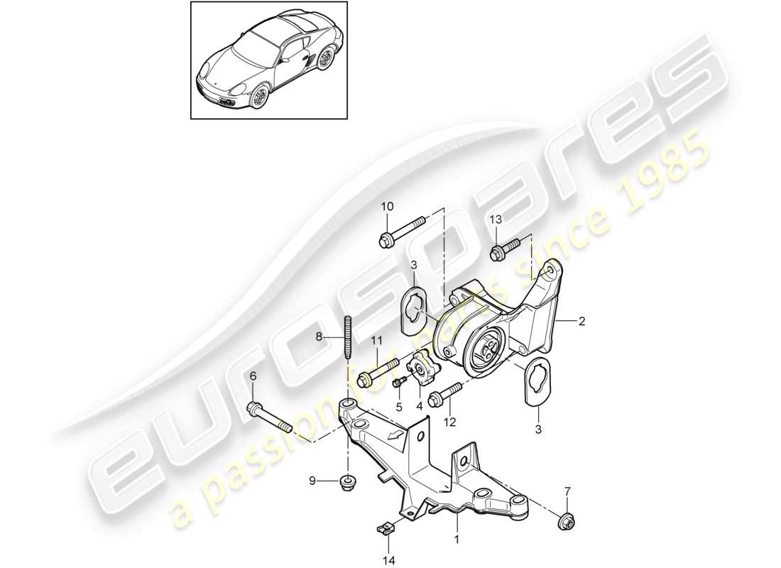 a part diagram from the porsche 2011 (987 boxster) parts catalogue