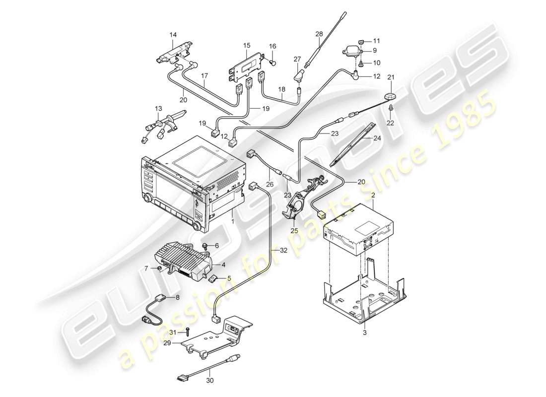 a part diagram from the porsche 2011 (987 boxster) parts catalogue