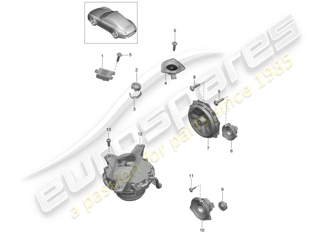 VIEW PARTS DIAGRAMS FROM THE PORSCHE 991 PARTS CATALOGUE a part diagram from the porsche 991 parts catalogue