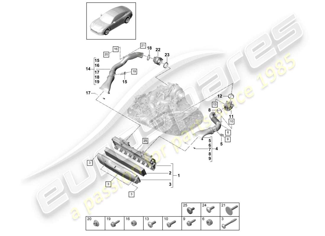 a part diagram from the porsche panamera parts catalogue