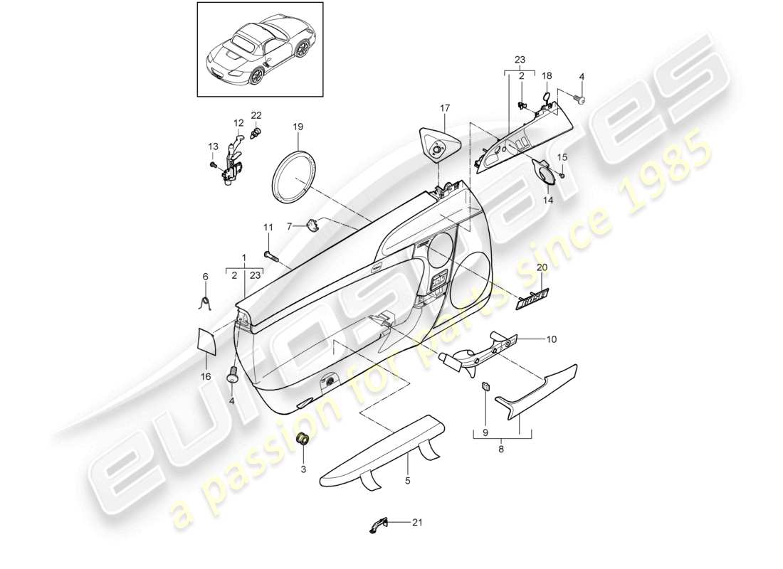 a part diagram from the porsche 2010 (987 boxster) parts catalogue